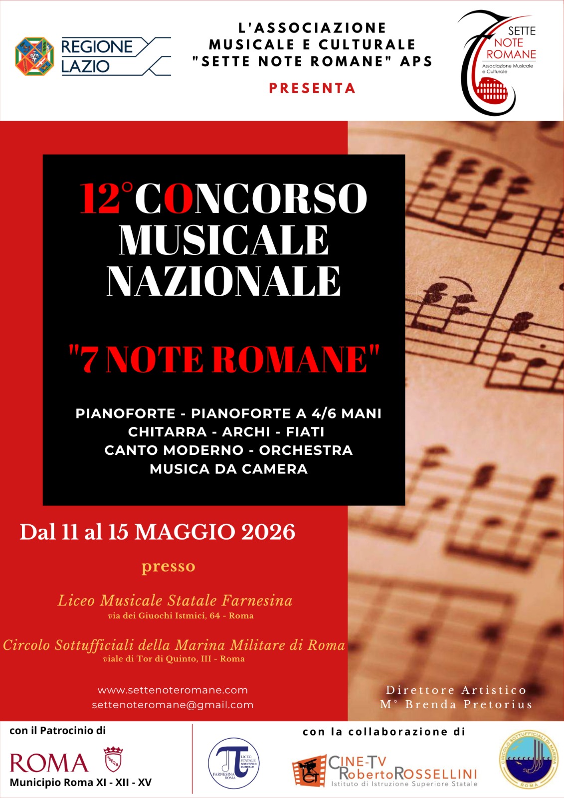 Locandina Concorso 7 Note Romane 2026