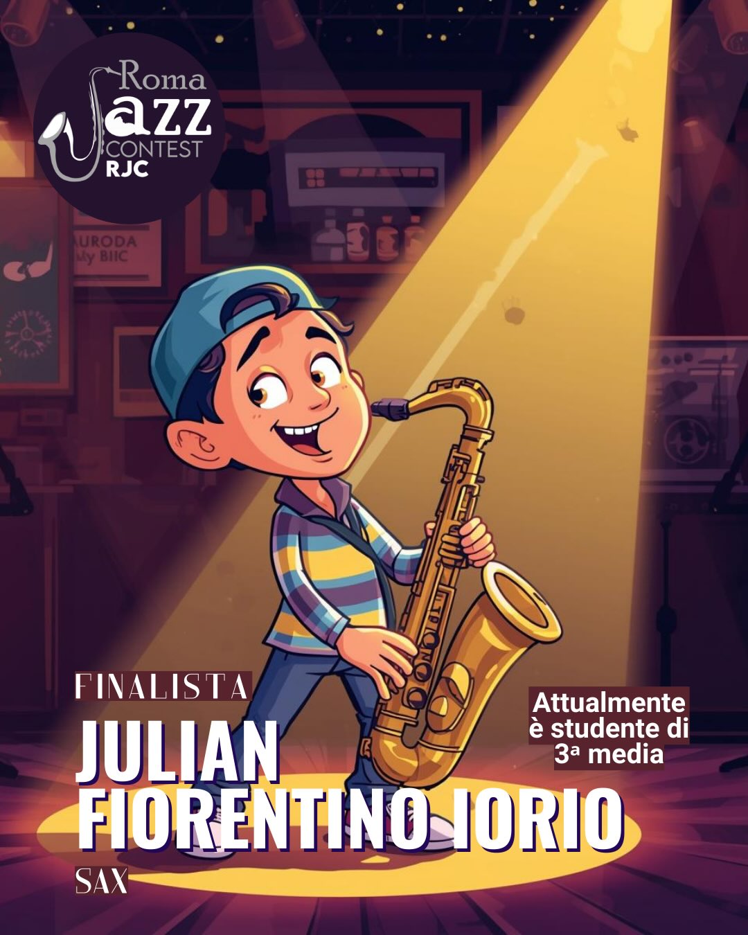 Julian Fiorentino Iorio, secondo classificato, saxofono